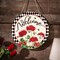 Welcome Sign Wreaths for Front Door Wooden Summer Buffalo Plaid Door Hanger for Outdoor Indoor Outside Porch Farmhouse Home Window Wall Hanging Decoration, 11.81 Inch(Geranium Flower)